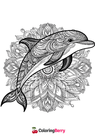 Dolphin Mandala Coloring Page