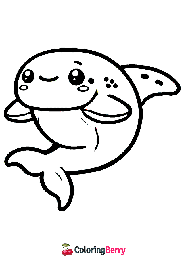 Dolphin Squishmallow Coloring Page