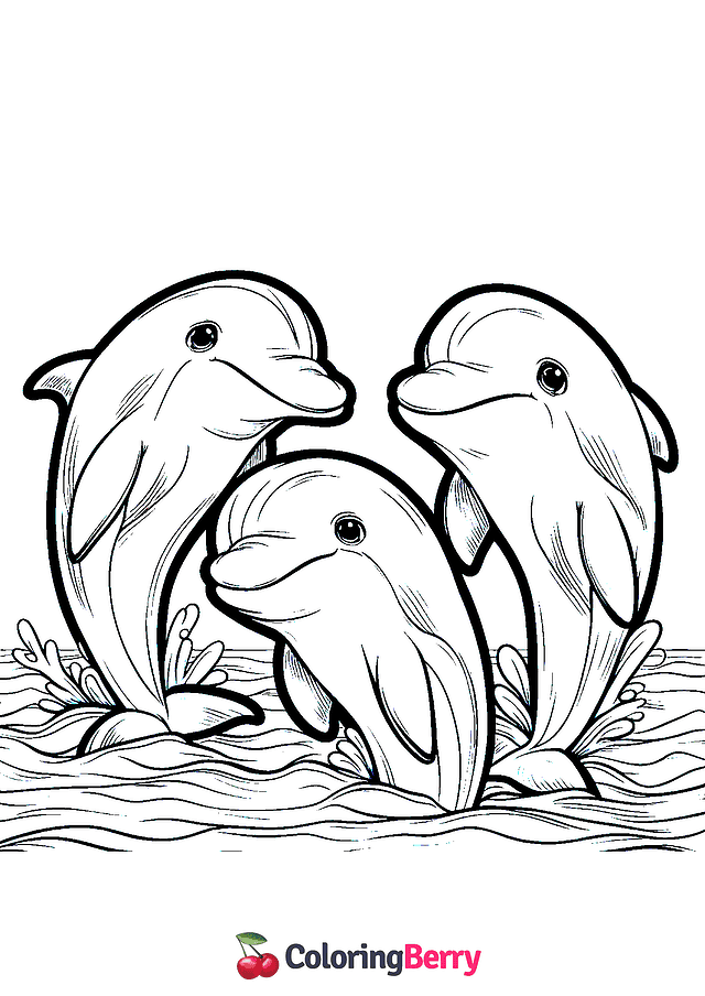 Dolphins Coloring Page