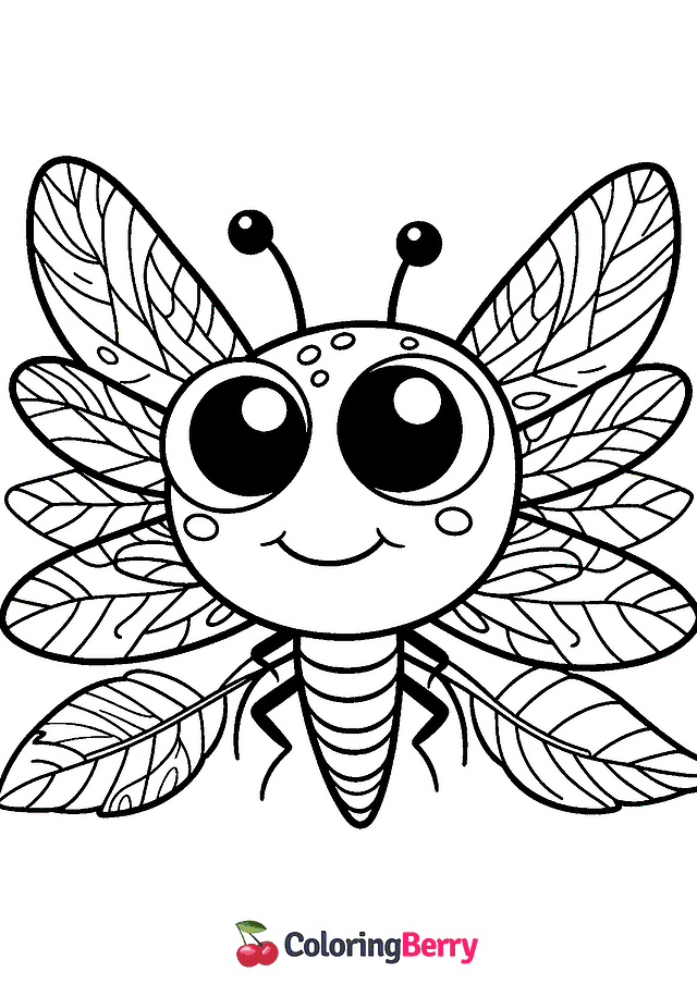 Dragonfly Face Coloring Page