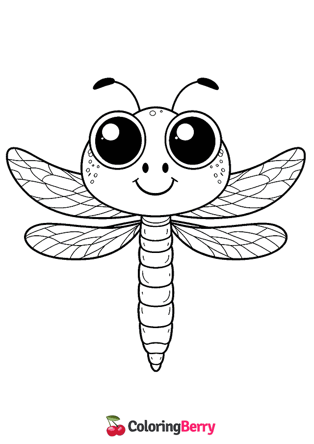 Dragonfly Head Coloring Page