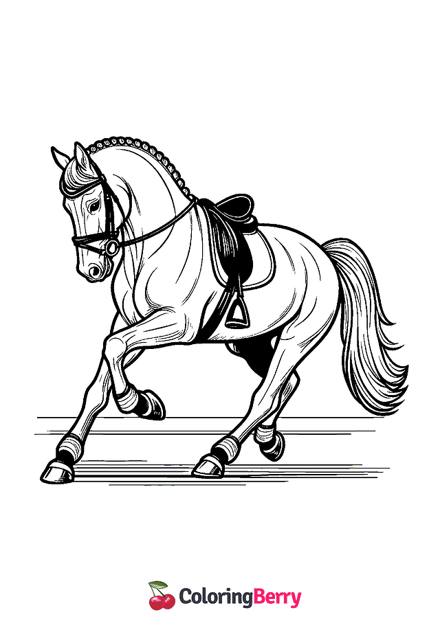 Dressage Horse Coloring Page