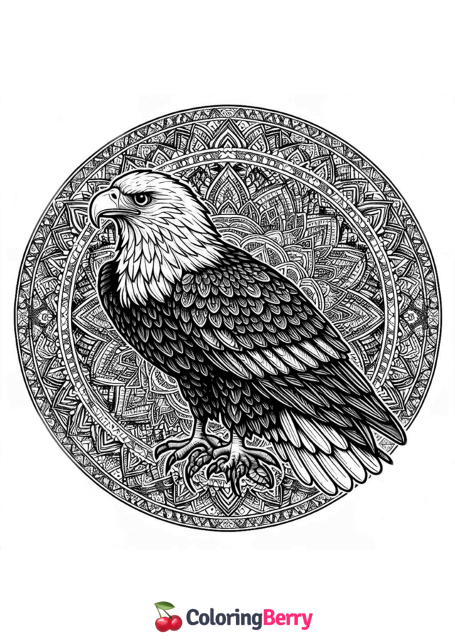 Eagle Mandala Coloring Page