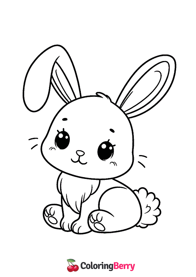 Easy Bunny Coloring Page