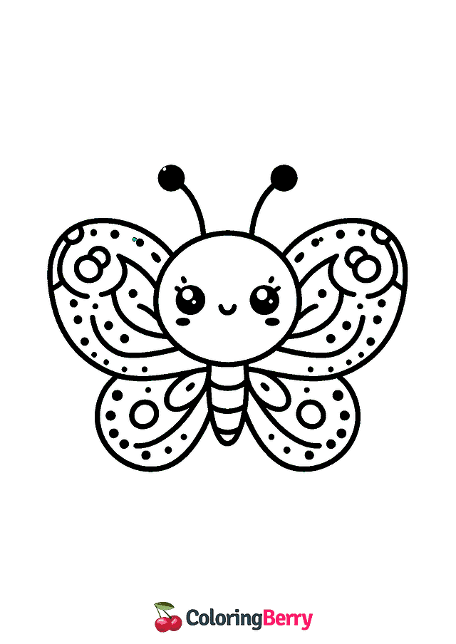 Easy Butterfly Coloring Page