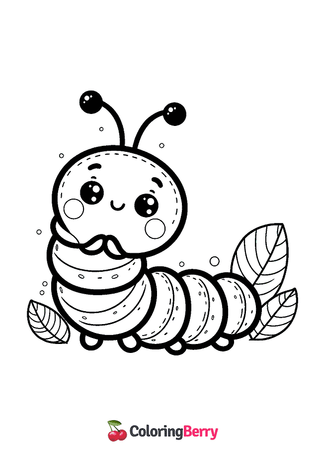 Easy Caterpillar Coloring Page