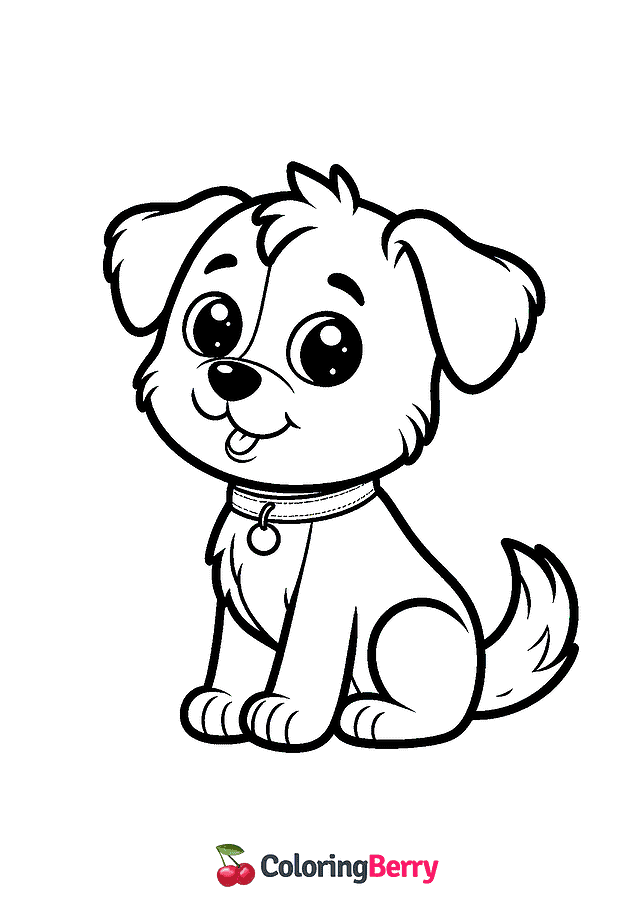 Easy Dog Coloring Page