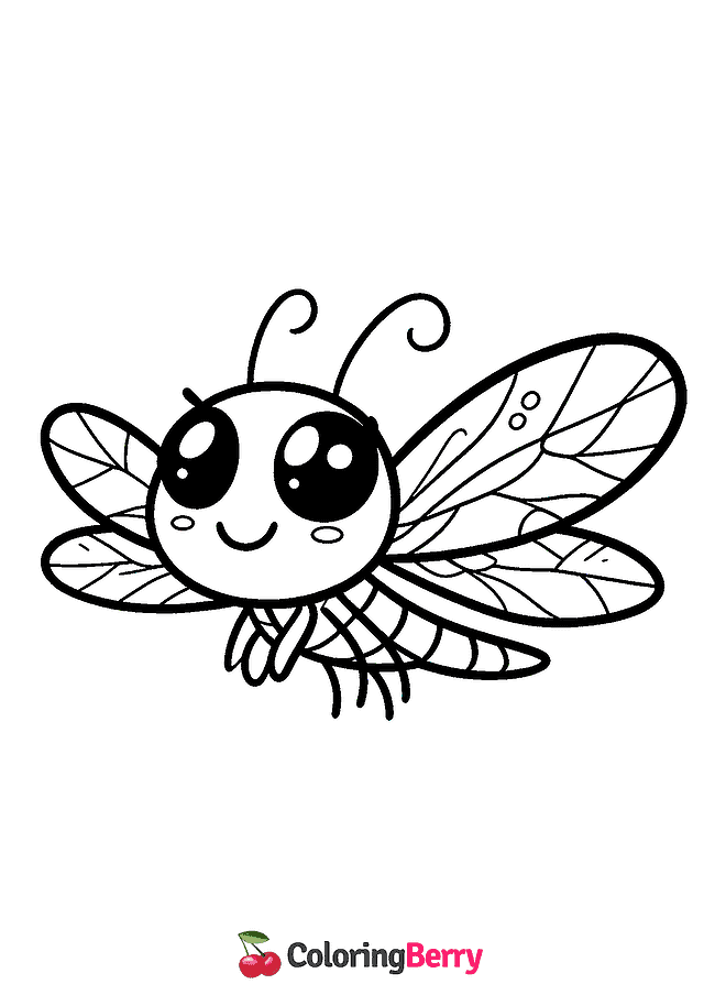 Easy Dragonfly Coloring Page