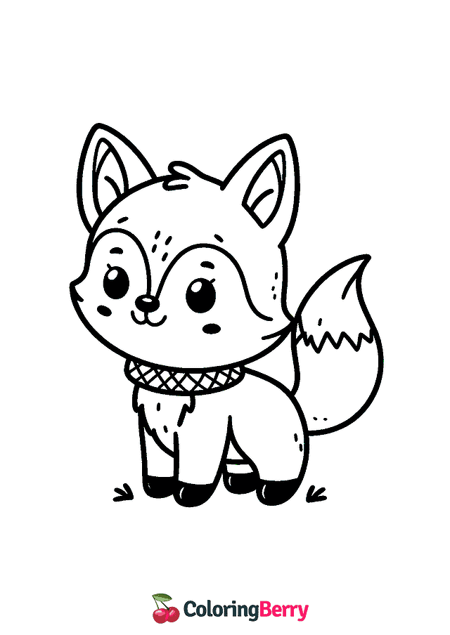 Easy Fox Coloring Page