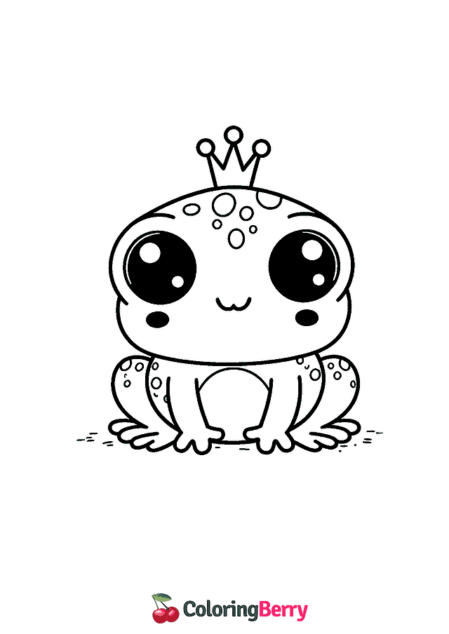 Easy Frog Coloring Page