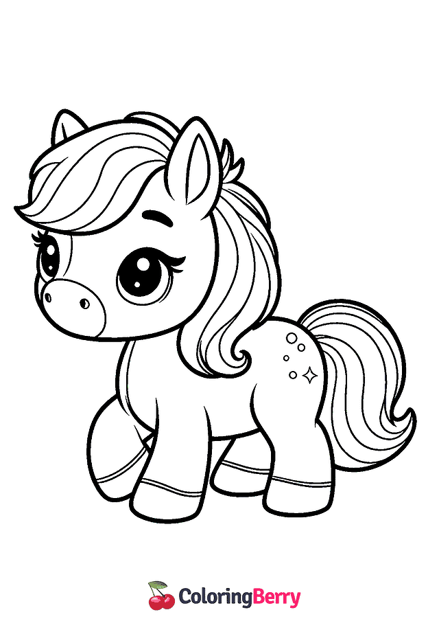 Easy Horse Coloring Page