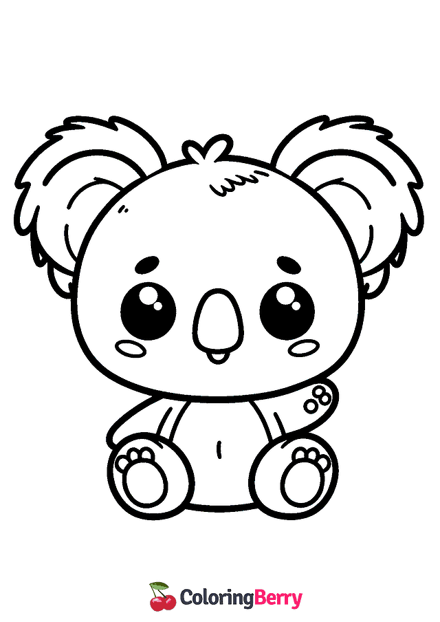 Easy Koala Coloring Page