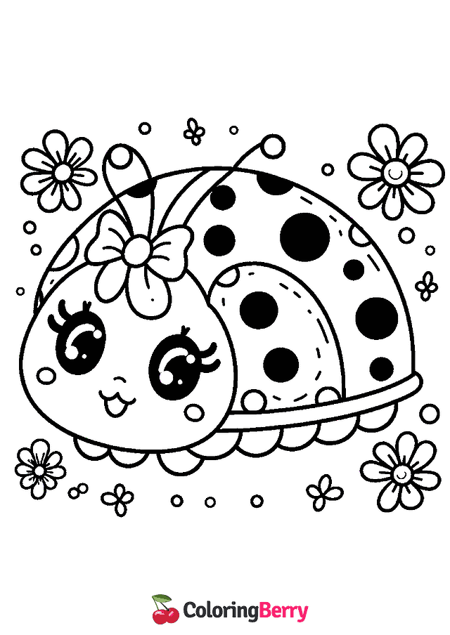 Easy Ladybug Coloring Page