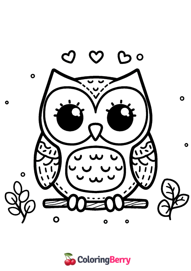 Easy Owl Coloring Page