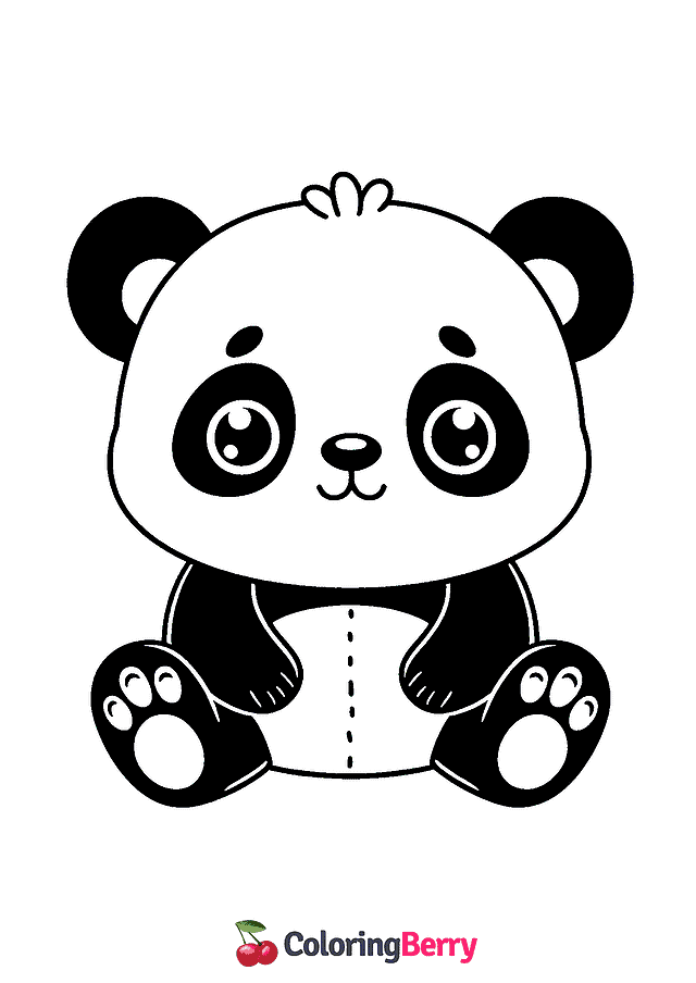 Easy Panda Coloring Page