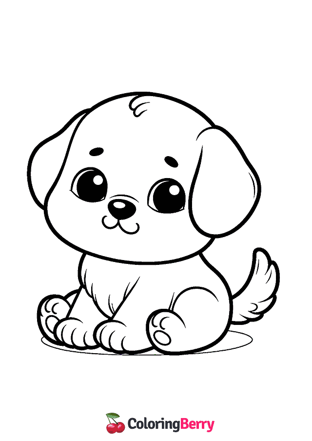 Easy Puppy Coloring Page