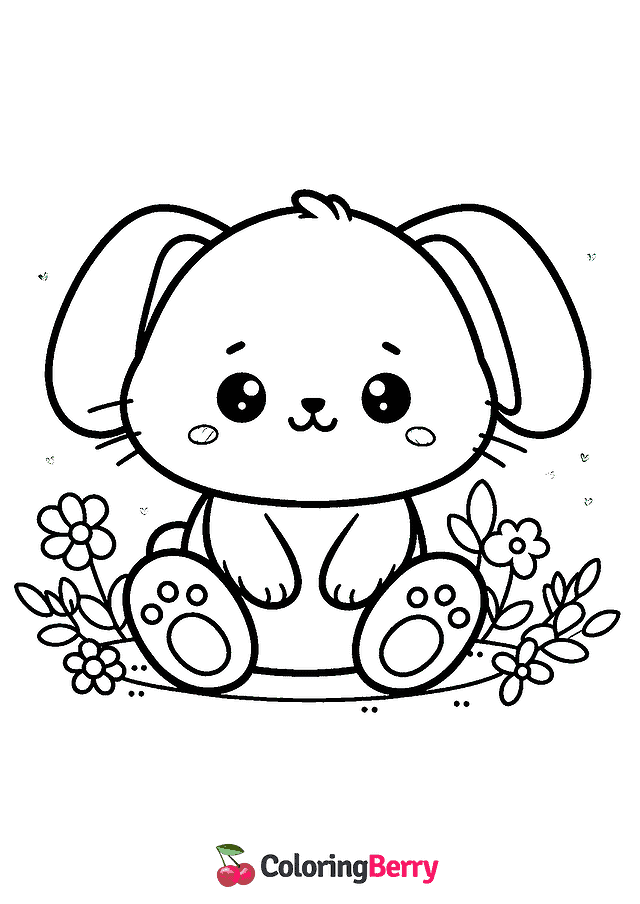 Easy Rabbit Coloring Page