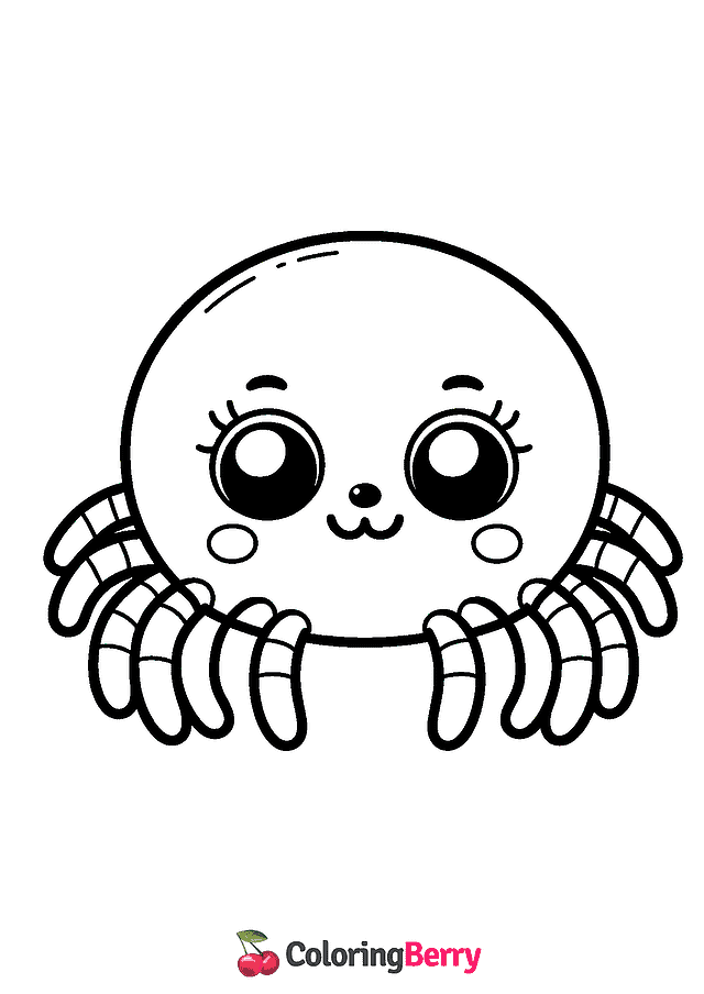 Easy Spider Coloring Page