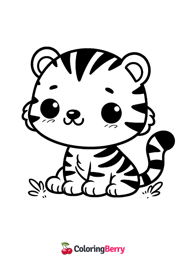 Easy Tiger Coloring Page