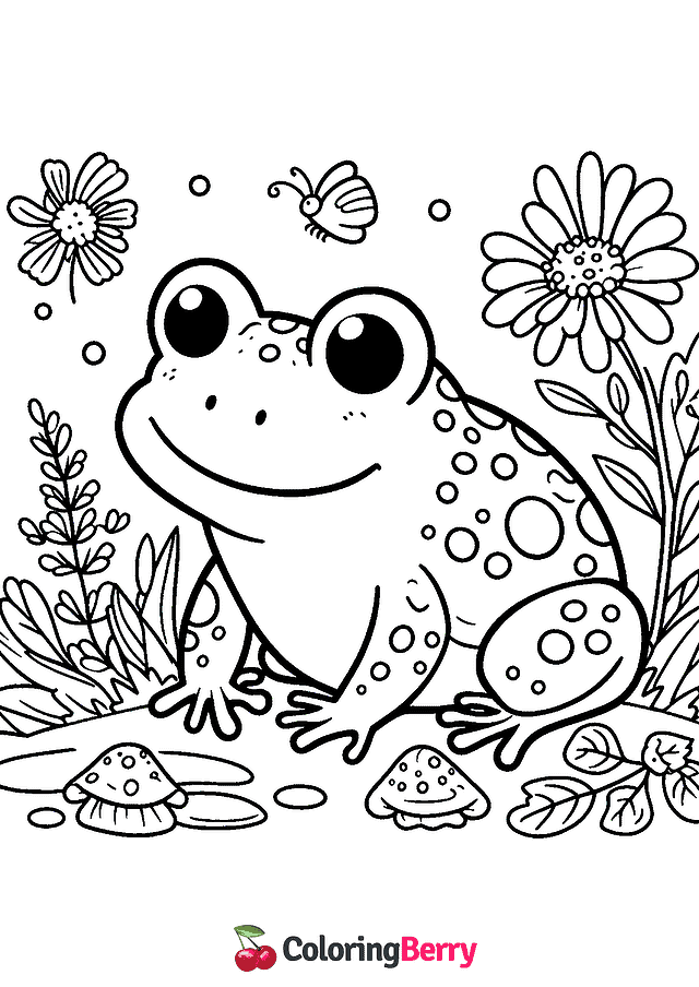 Easy Toad Coloring Page