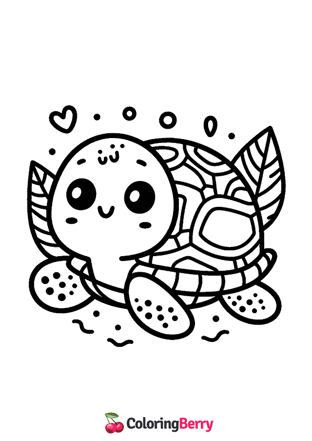 Easy Turtle Coloring Page