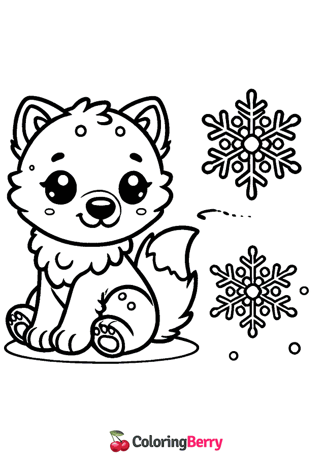 Easy Wolf Coloring Page