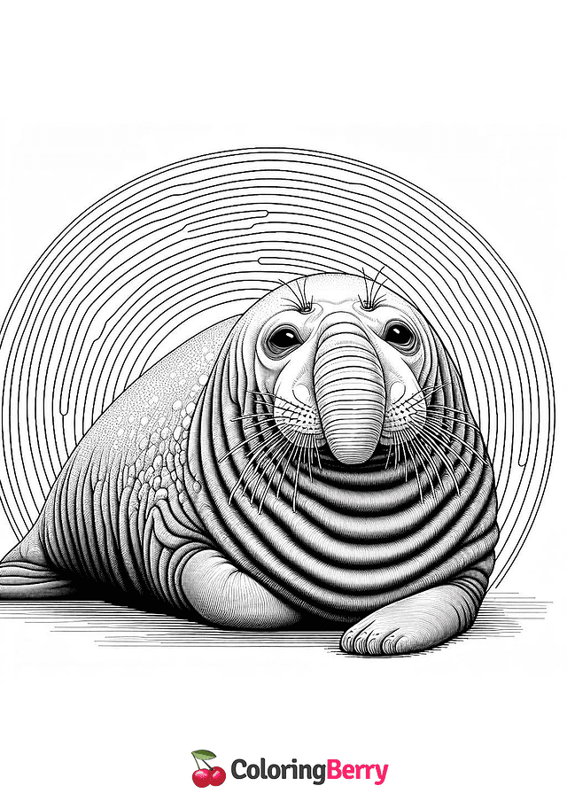 Elephant Seal Coloring Page