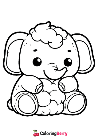 Elephant Squishmallow Coloring Page