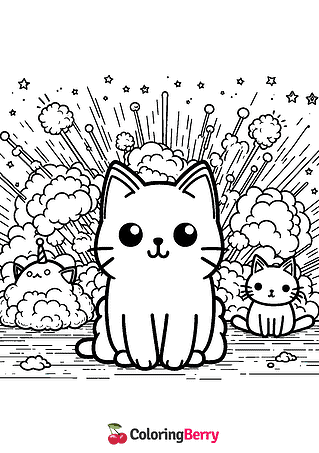Exploding Kittens Coloring Page