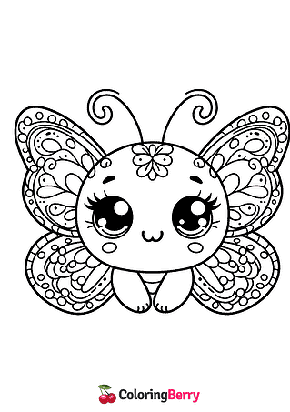 Fancy Butterfly Coloring Page