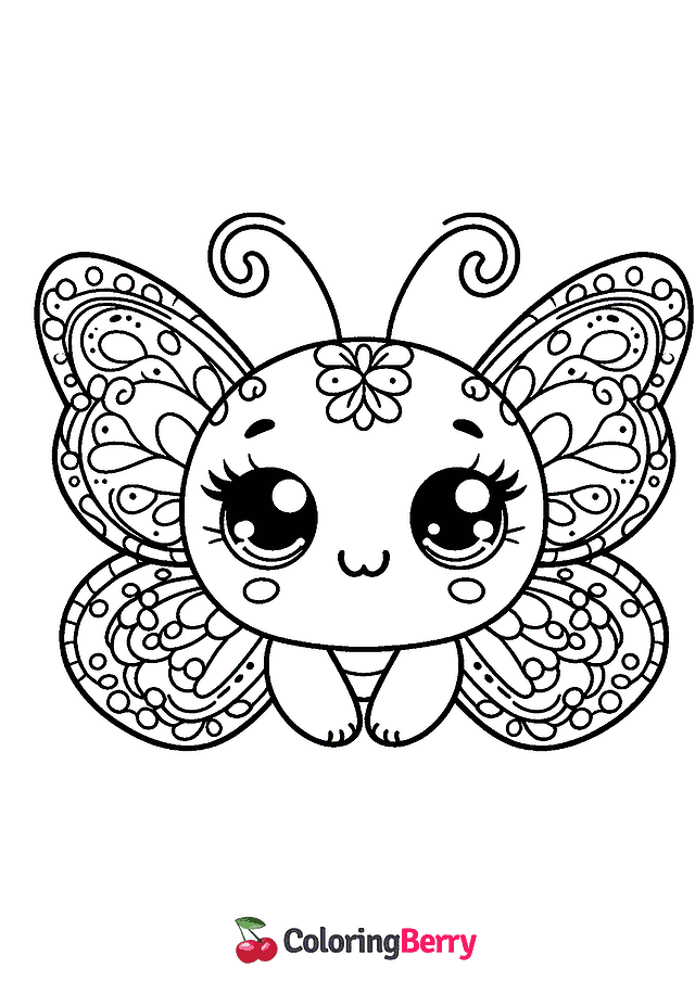 Fancy Butterfly Coloring Page