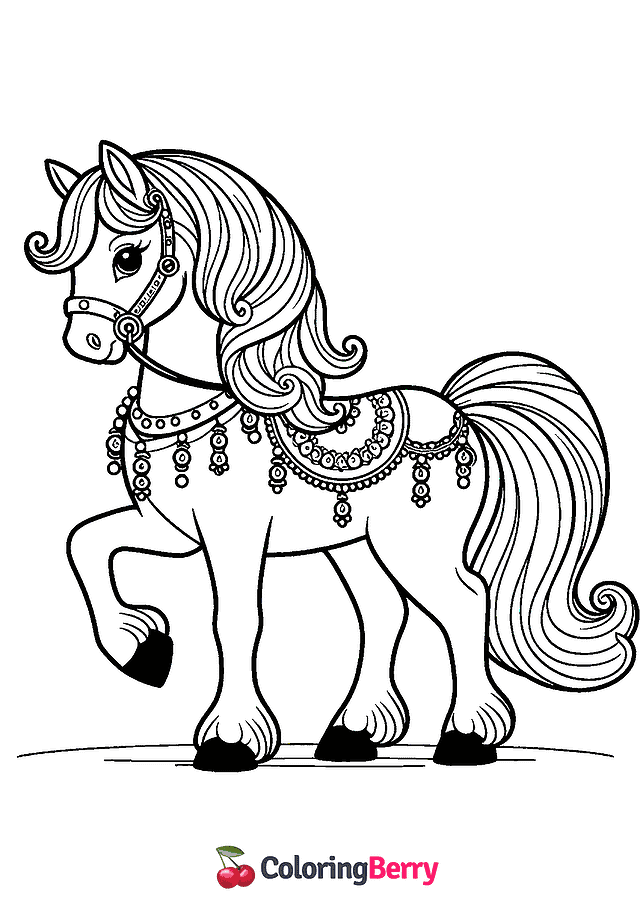 Fancy Horse Coloring Page