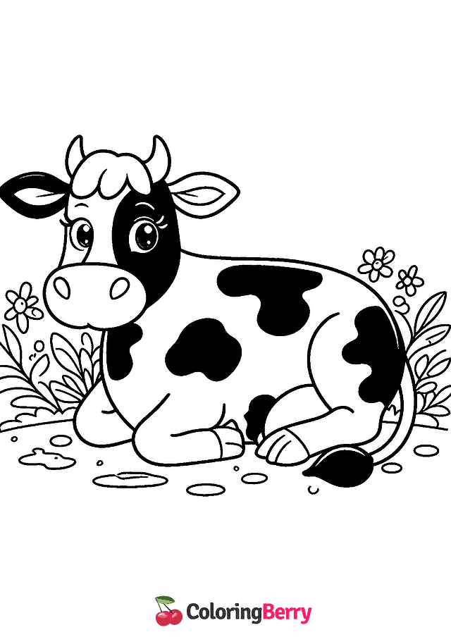 Farm Cow Coloring Page