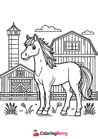 Farm Horse Coloring Page
