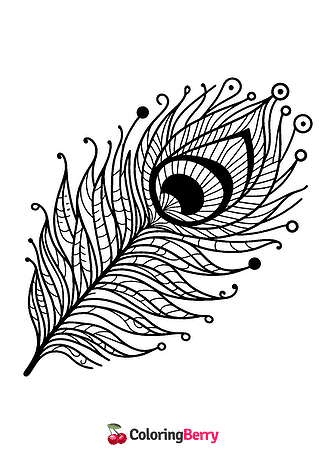 Feather Peacock Coloring Page