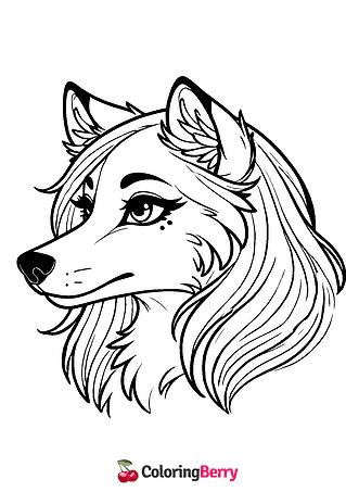 Female Wolf Coloring Page