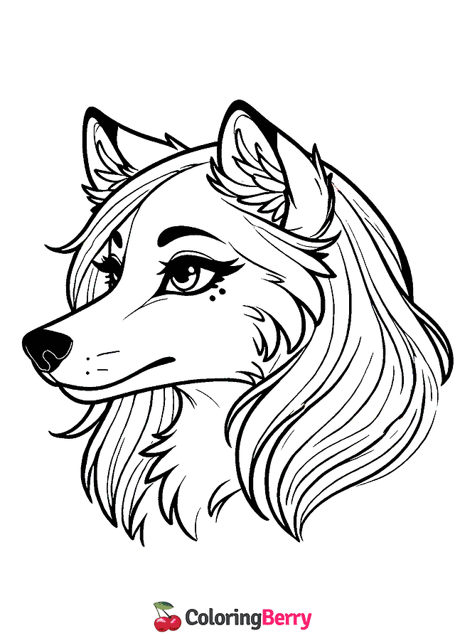 Female Wolf Coloring Page