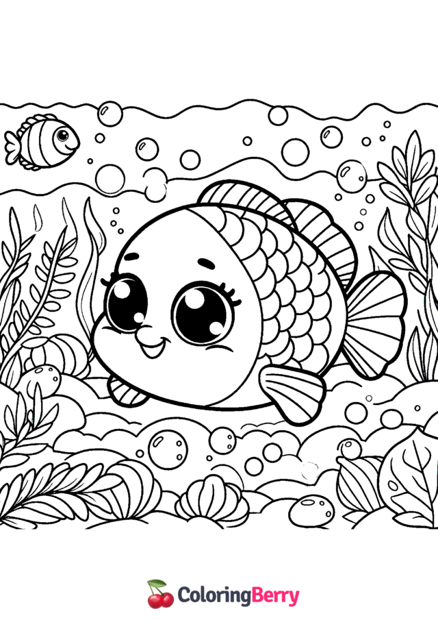 Fish Cub Coloring Page