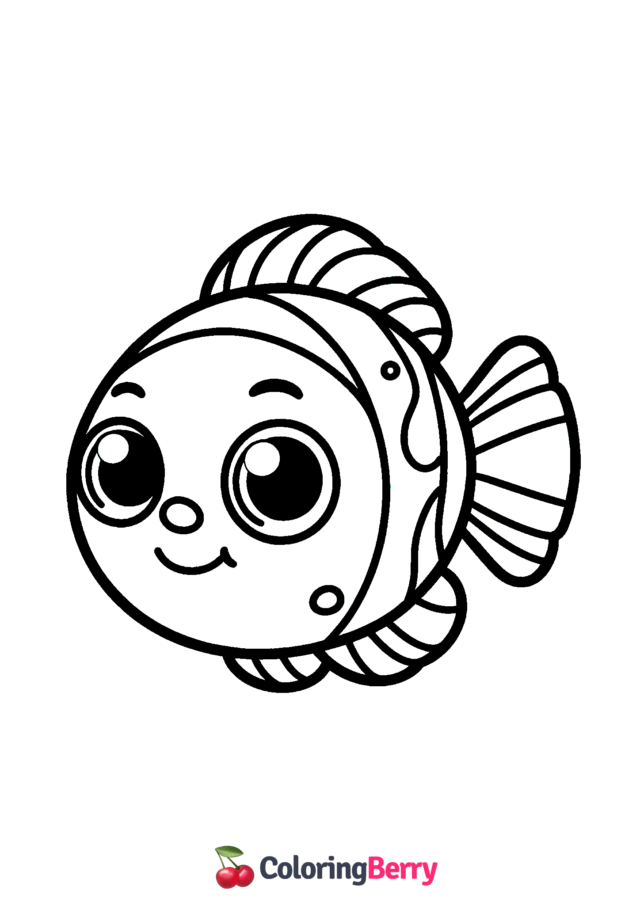 Fish Face Coloring Page