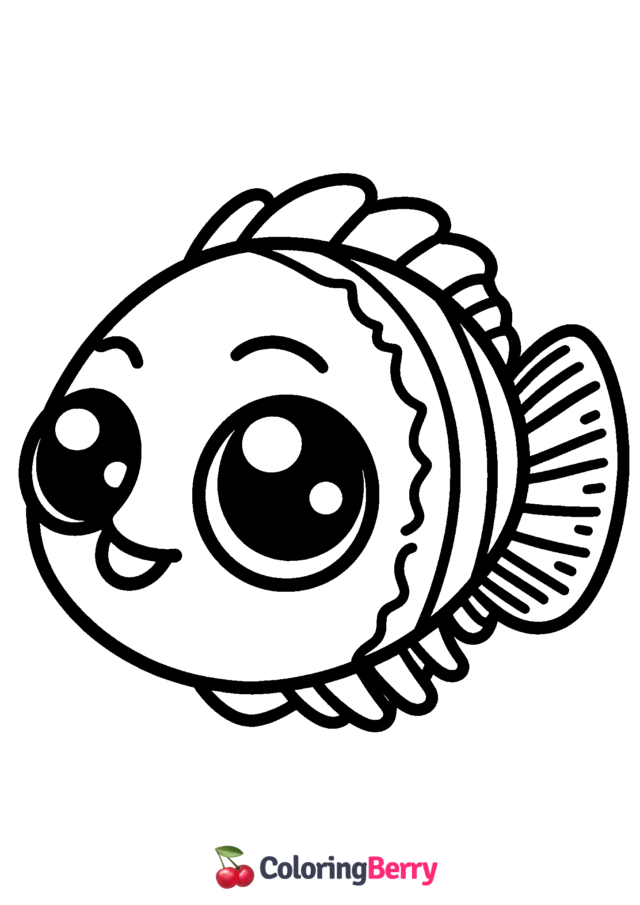 Fish Head Coloring Page