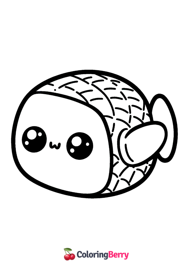 Fish Squishmallow Coloring Page