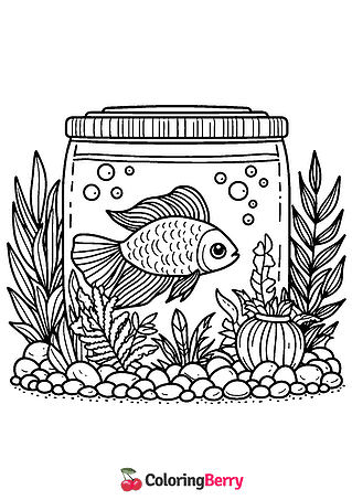 Fish Tank Coloring Page