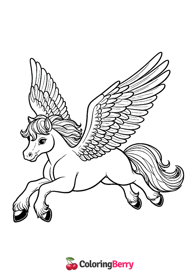 Flying Horse Coloring Page