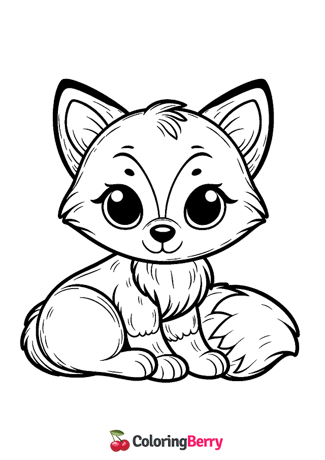 Fox Cub Coloring Page