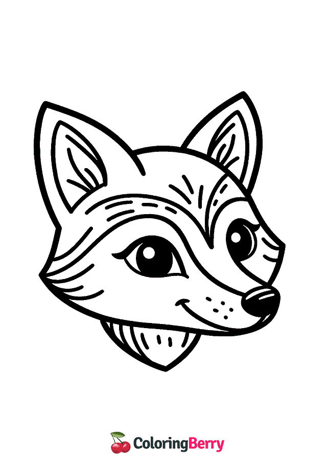 Fox Face Coloring Page