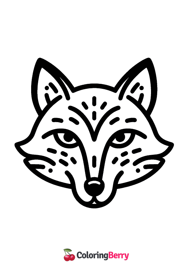 Fox Head Coloring Page