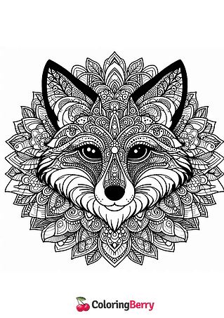 Fox Mandala Coloring Page