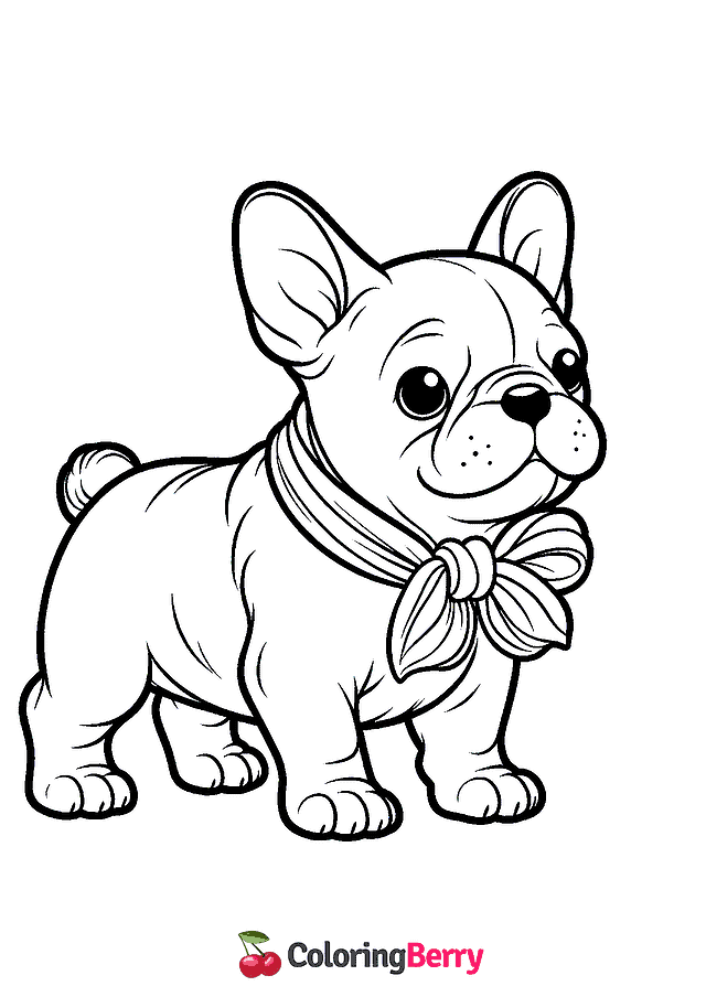 Frenchie Dog Coloring Page