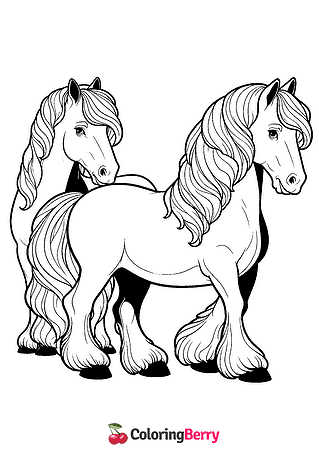 Friesian Horse Coloring Page