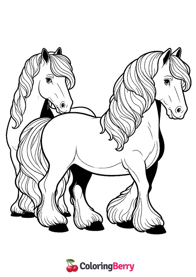 Friesian Horse Coloring Page